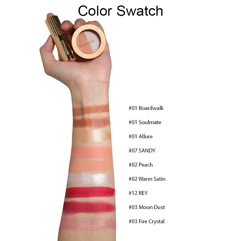 Pearlescent Double-Color Eye Shadow & Matte Lipstick Kit