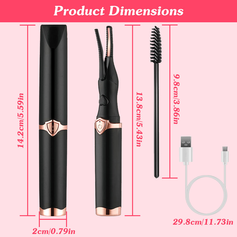 2-in-1 Electric Heated Eyelash Curler with Comb