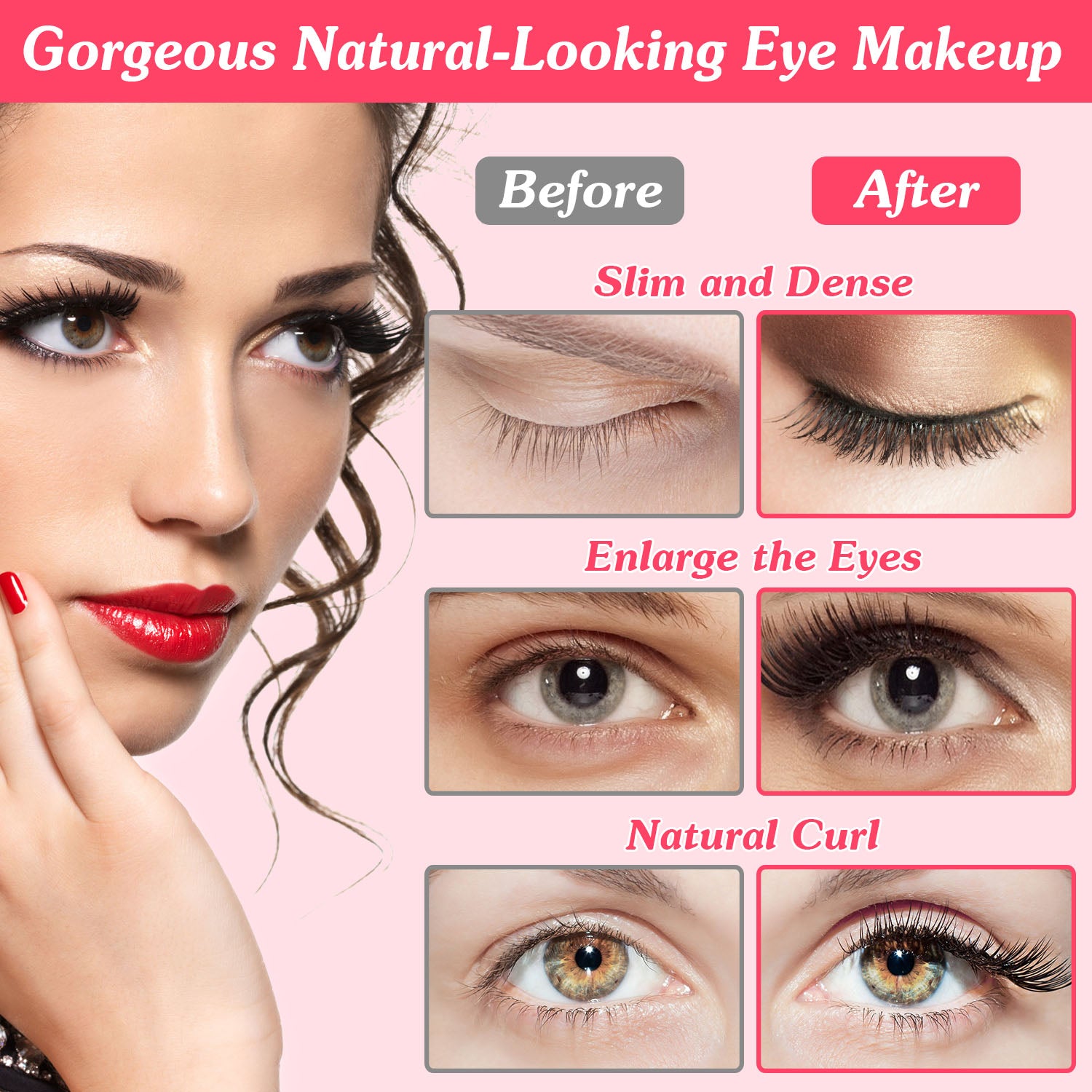 2-in-1 Electric Heated Eyelash Curler with Comb