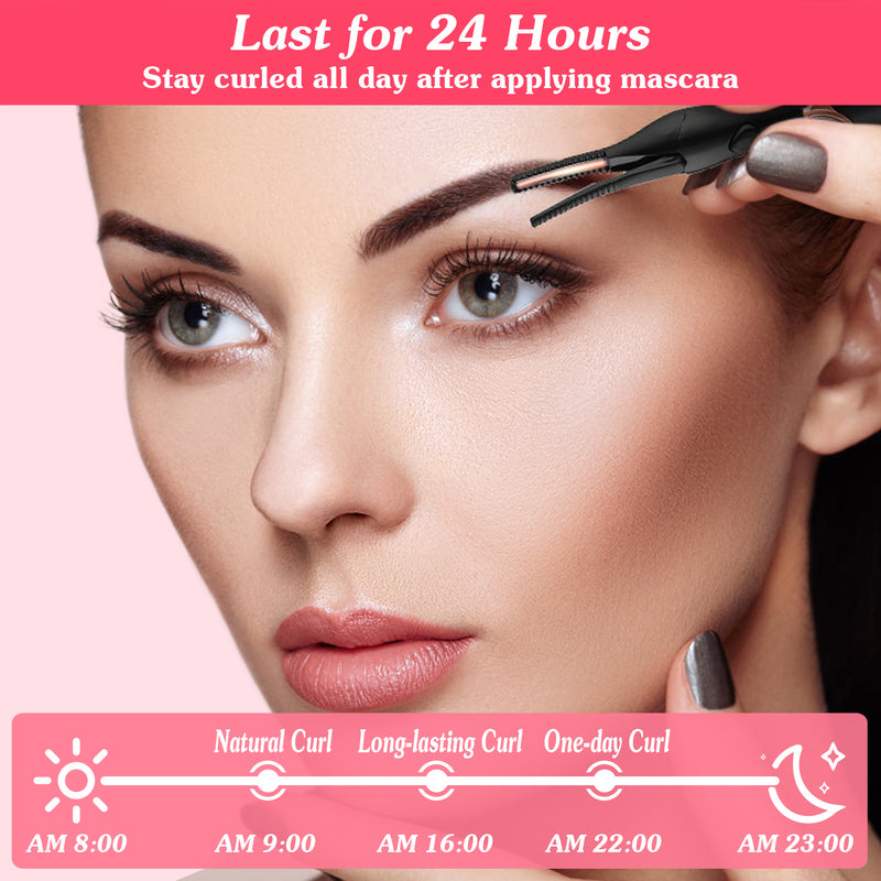 2-in-1 Electric Heated Eyelash Curler with Comb