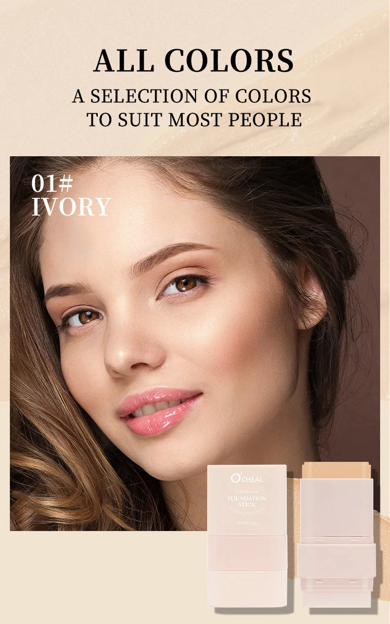 O'cheal Two In One Concealer Foundation Stick Facial Matte Waterproof Bronzer Contouring Face Coverage Moisturizing Makeup Cream