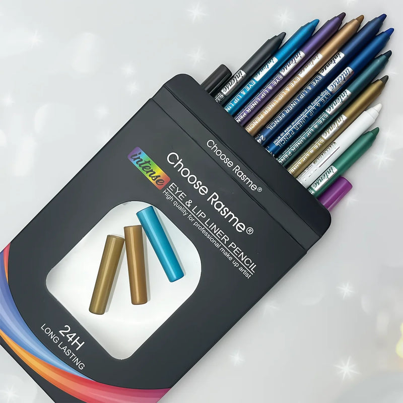 CHOOSE RASME 12 Color Glitter Eyeliner Stick Set