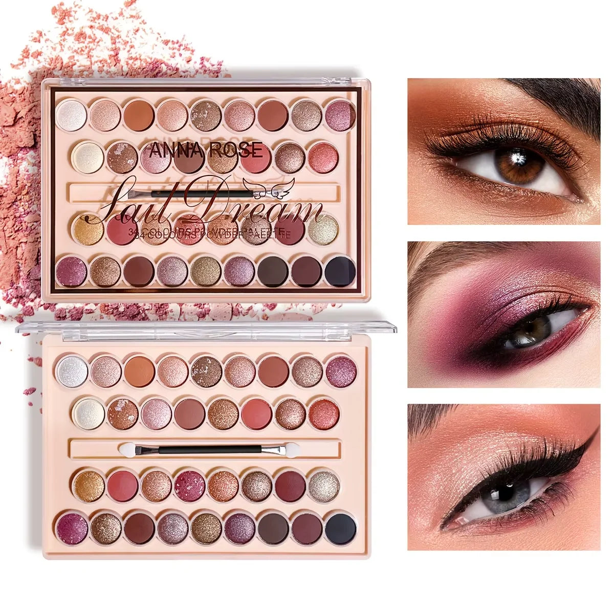 JUJU DREAM 34 Color Eyeshadow Palette with Matte & Shimmer Shades
