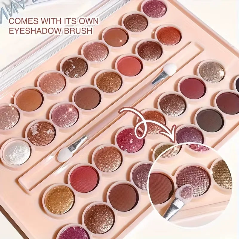 JUJU DREAM 34 Color Eyeshadow Palette with Matte & Shimmer Shades