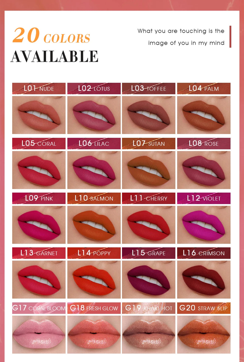 IMAGIC new waterproof and moisturizing lip gloss velvet matte lasting lip gloss ladies cosmetics 20 colors