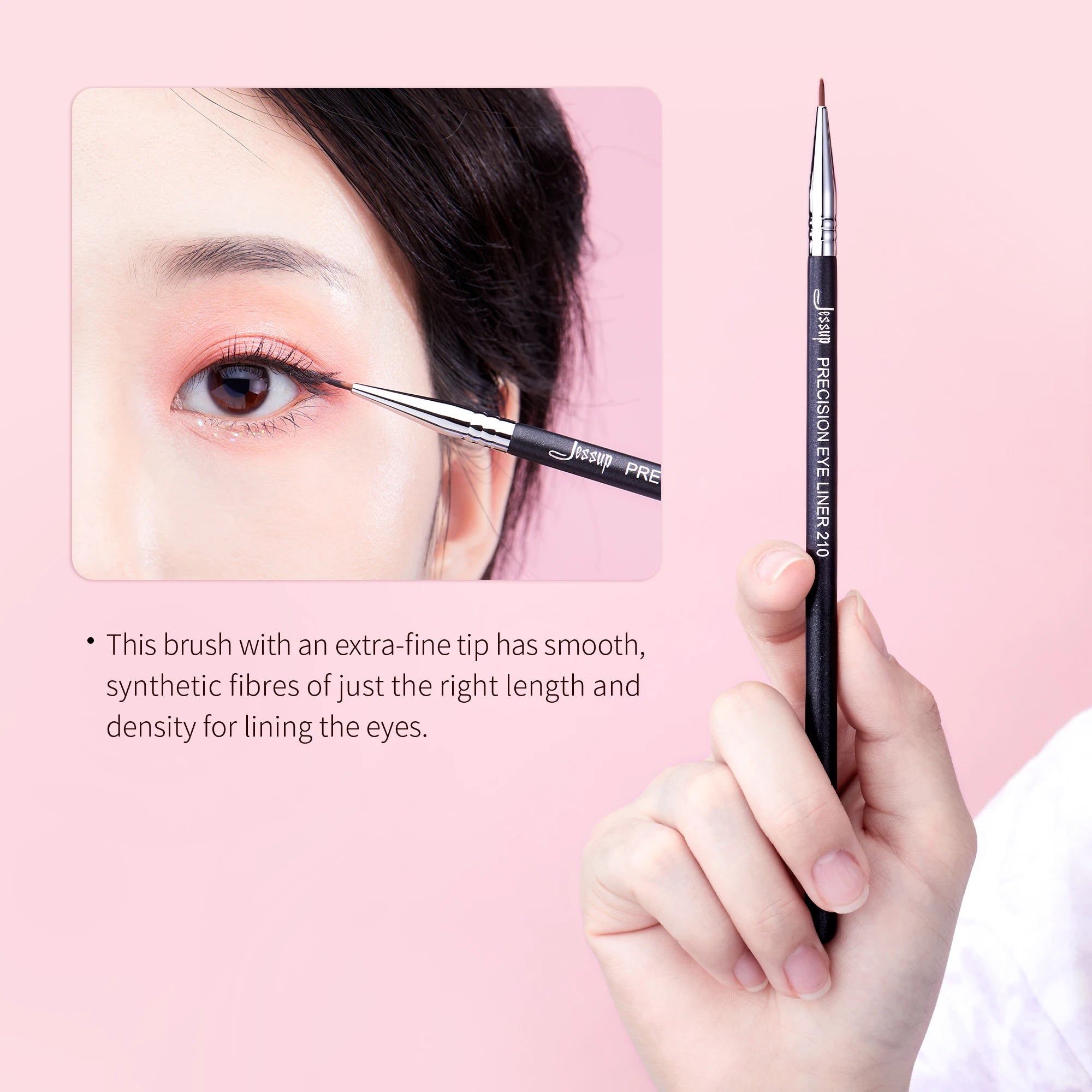 Jessup Precision Eyeliner Brush with Fine Synthetic Tip