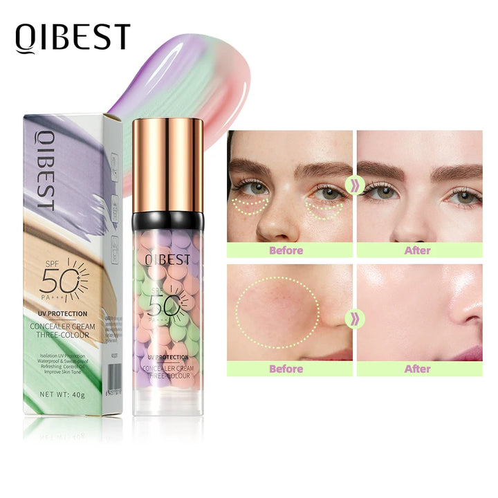 QiBest Three Color Liquid Concealer Makeup Primer