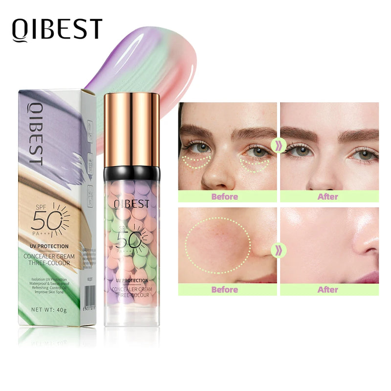 QiBest Three Color Liquid Concealer Makeup Primer