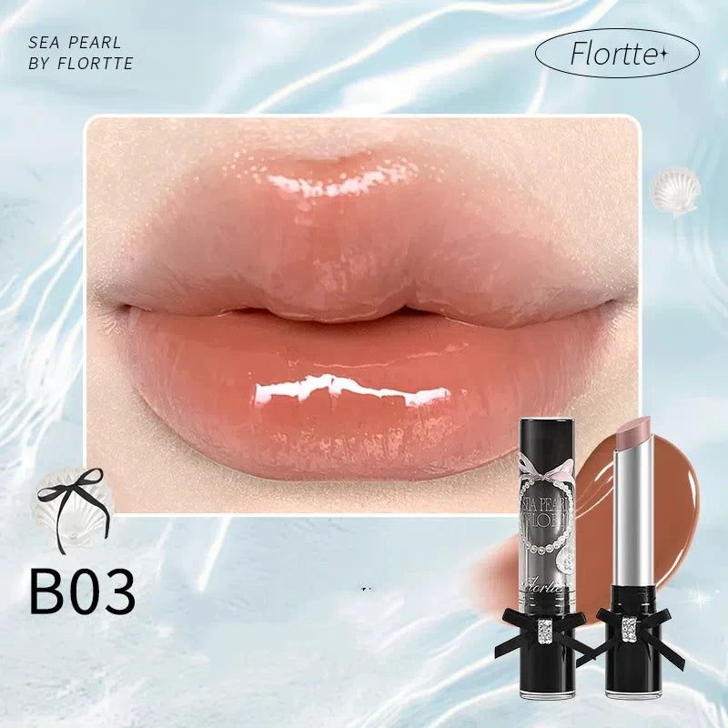 FLORTTE Glass Sea Series Solid Lip Gloss Water Light Mirror Lip Glaze Moisturizing Long-lasting Lip Tint Lip Plumper Makeup