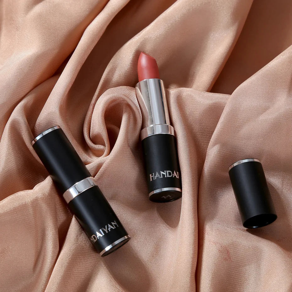 HANDAIYAN 12 Colors Matte Lipstick Long Lasting Velvet Lip Tint Waterproof 24 Hours Red Lip Gloss Cosmetics Make Up