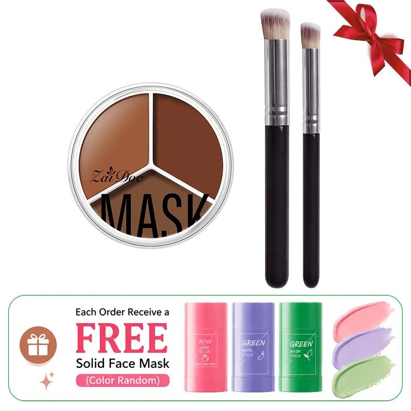 ZaiDoc 3-Color Full Coverage Cream Concealer Palette