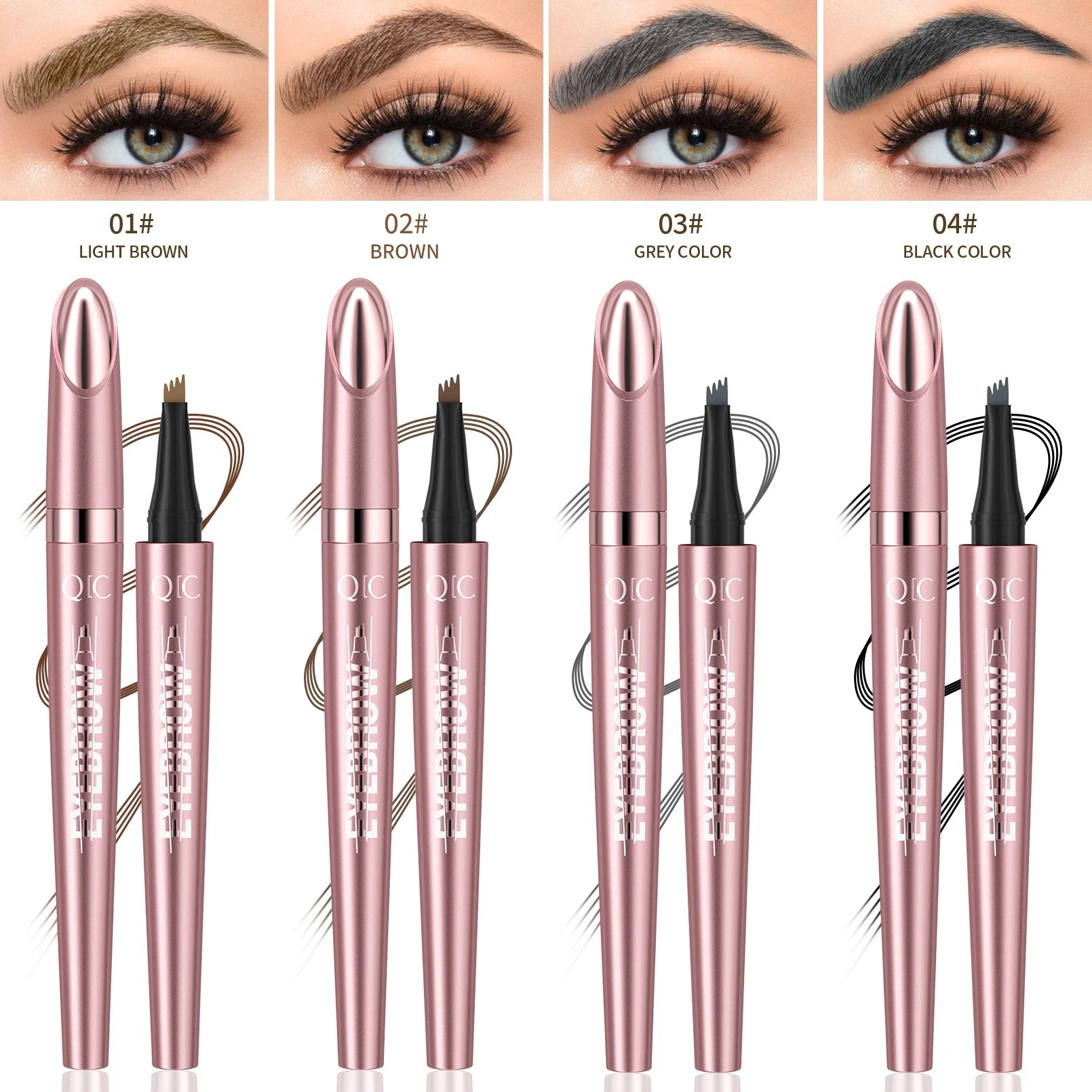 QIC Four Claw Liquid Eyebrow Pen Waterproof Brow Enhancer