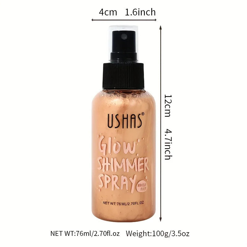 USHAS Glow Shimmer Spray Liquid Highlighter for Face & Body