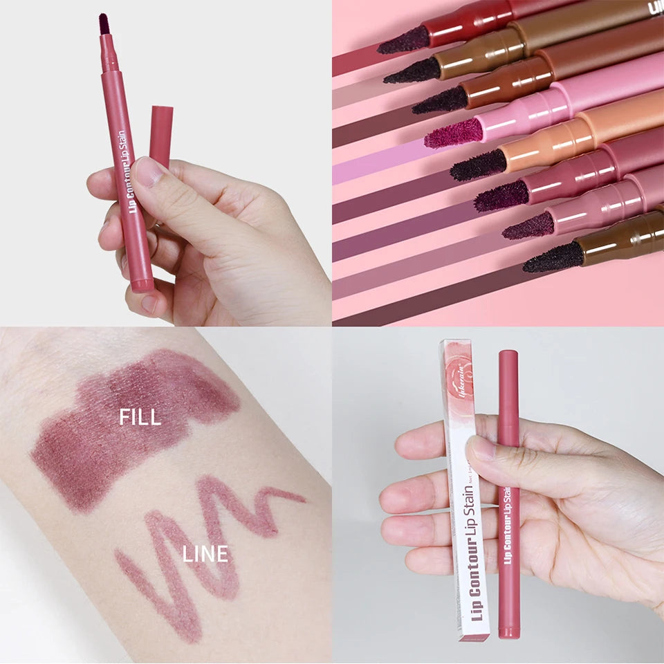 Lakerain Lip Contour Lip Stain Pen Dual-Sided Lip Liner