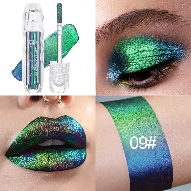 Chameleon Liquid Eyeshadow Metal Chameleon Makeup Lipgloss Shimmer Pigment Glitter Eye Shadow Lipstick Shine Diamond Eyeshadow