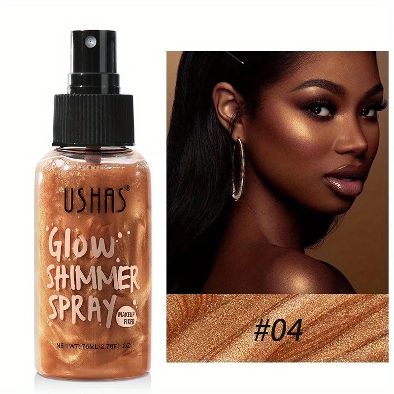 USHAS Glow Shimmer Spray Liquid Highlighter for Face & Body