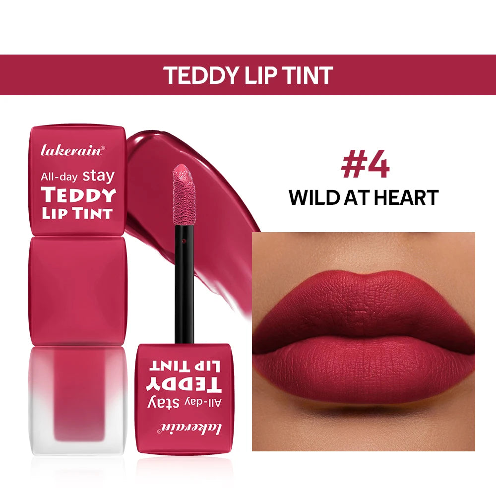 Lakerain Waterproof Teddy Lip Gloss Velvet Matte Lip Mud Long-lasting Coloring Lipstick Light Non-transfer Lip Glaze Face Makeup