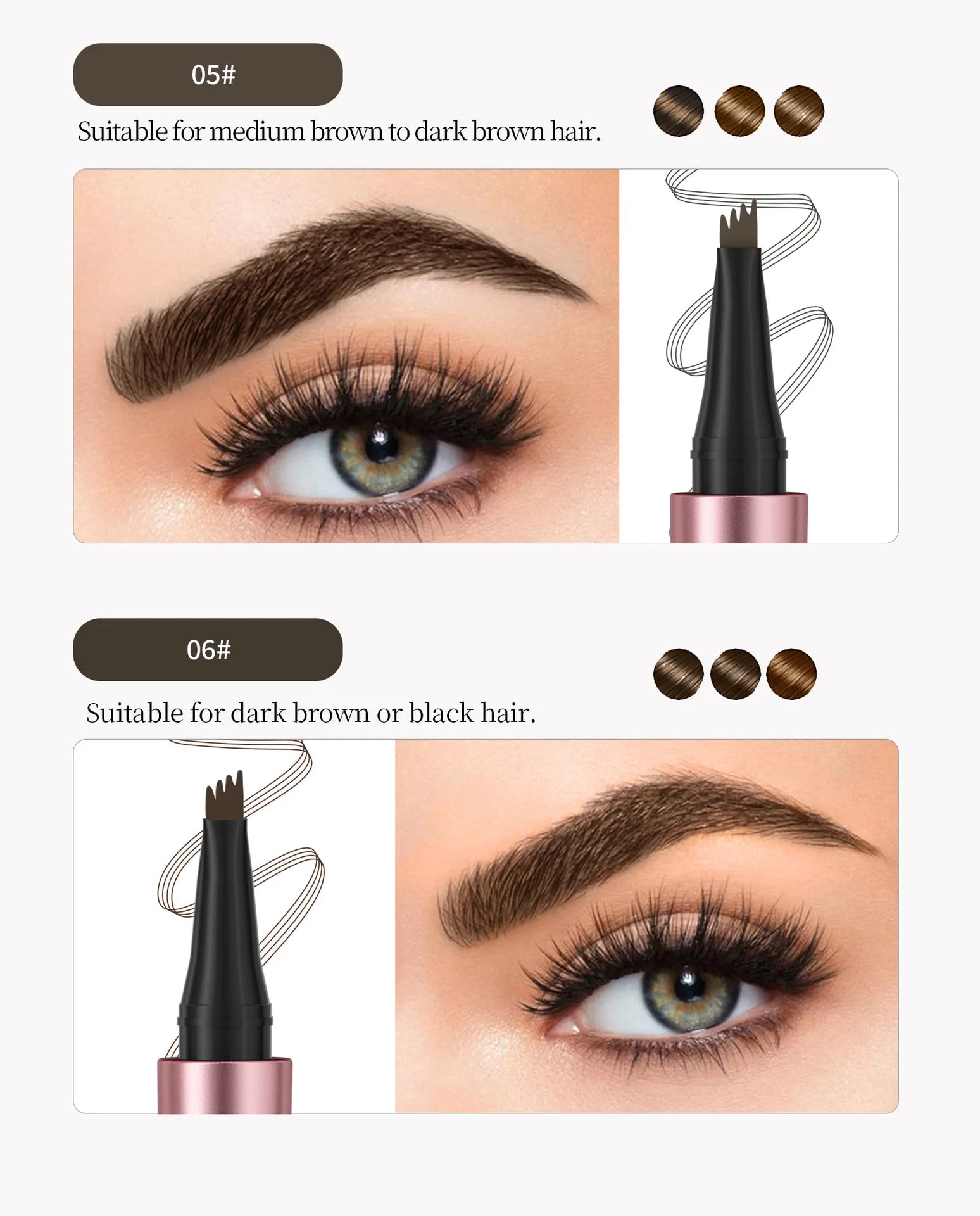 QIC Four Claw Liquid Eyebrow Pen Waterproof Brow Enhancer