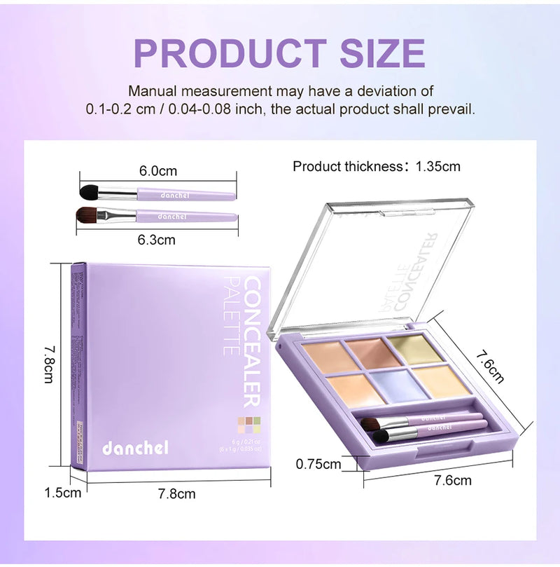 Danchel 6-Color Cream Concealer & Corrector Palette