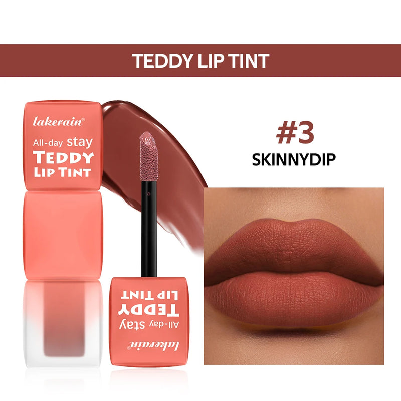 Lakerain Waterproof Teddy Lip Gloss Velvet Matte Lip Mud Long-lasting Coloring Lipstick Light Non-transfer Lip Glaze Face Makeup