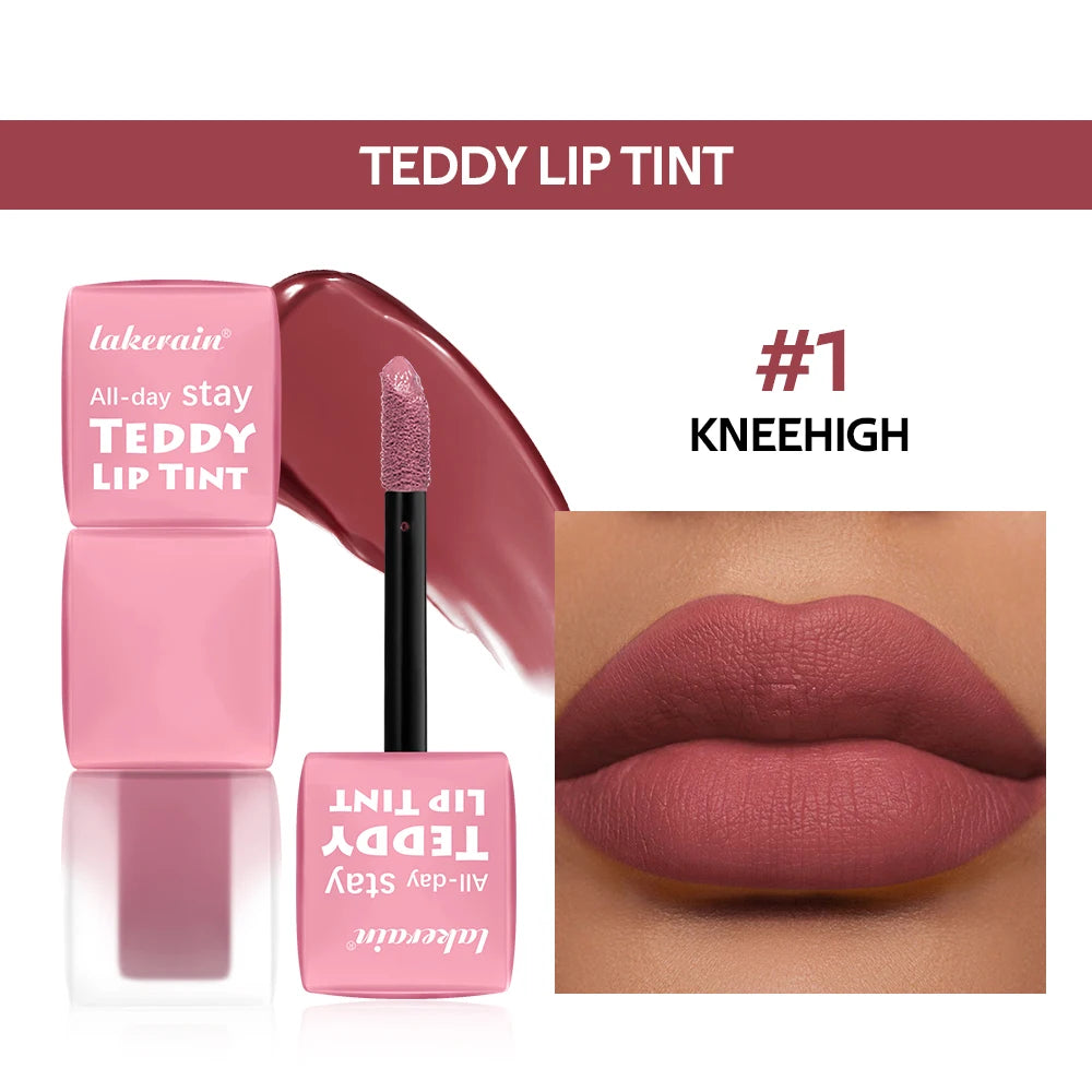 Lakerain Waterproof Teddy Lip Gloss Velvet Matte Lip Mud Long-lasting Coloring Lipstick Light Non-transfer Lip Glaze Face Makeup