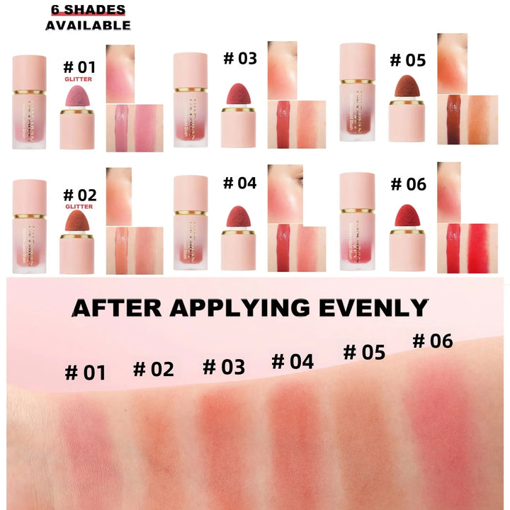 HANDAIYAN Matte Liquid Blush with Sponge Tip Applicator