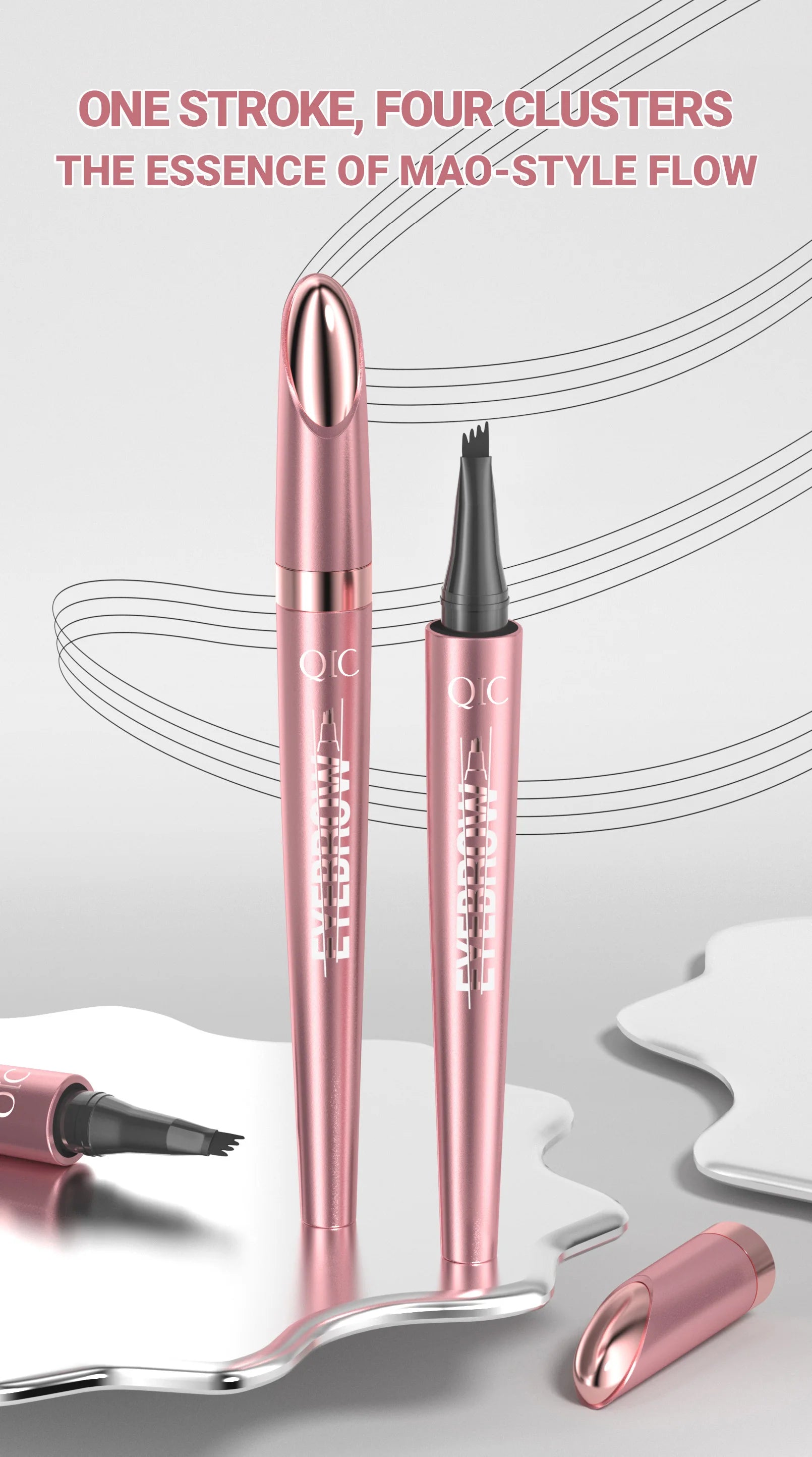 QIC Four Claw Liquid Eyebrow Pen Waterproof Brow Enhancer