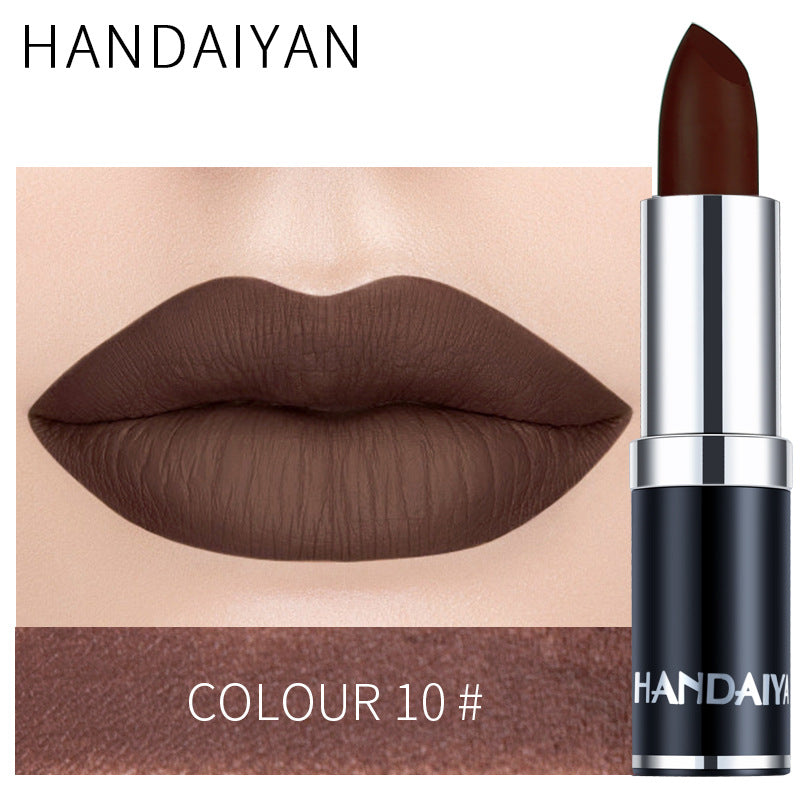 HANDAIYAN 12 Colors Matte Lipstick Long Lasting Velvet Lip Tint Waterproof 24 Hours Red Lip Gloss Cosmetics Make Up