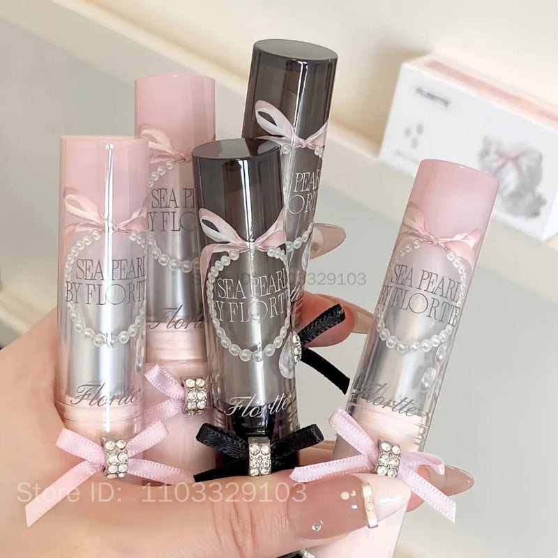 FLORTTE Glass Sea Series Solid Lip Gloss Water Light Mirror Lip Glaze Moisturizing Long-lasting Lip Tint Lip Plumper Makeup