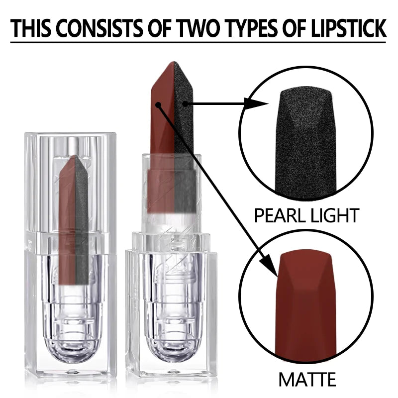 Lipstick Waterproof Long Lasting Moisturizing Matte Non-stick Cup Pearlescent Diamond Lip Tint Red Sexy Lips Makeup Halloween