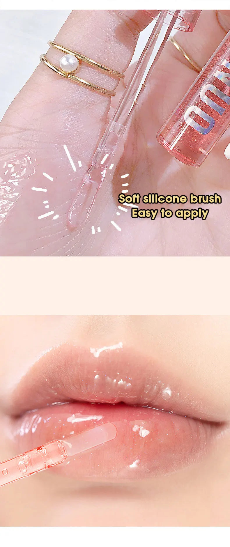 Four pack lip gloss set box, water gloss jelly lip gloss, moisturizing glass lips, not easy to stick to cup