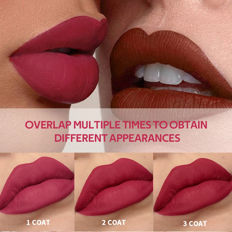 Lakerain Waterproof Teddy Lip Gloss Velvet Matte Lip Mud Long-lasting Coloring Lipstick Light Non-transfer Lip Glaze Face Makeup