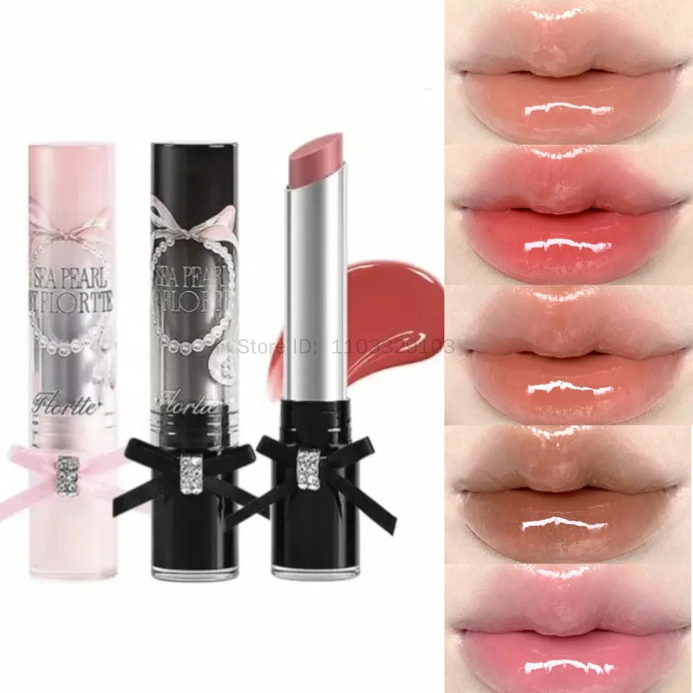 FLORTTE Glass Sea Series Solid Lip Gloss Water Light Mirror Lip Glaze Moisturizing Long-lasting Lip Tint Lip Plumper Makeup