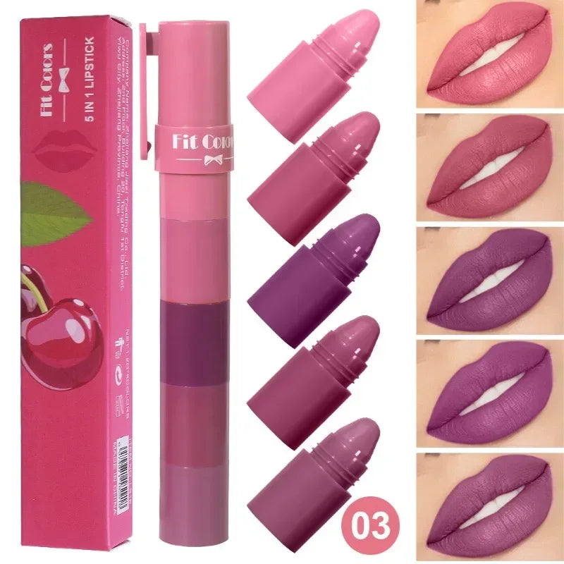 Fit Color 5-in-1 Matte Lipstick Crayon Set