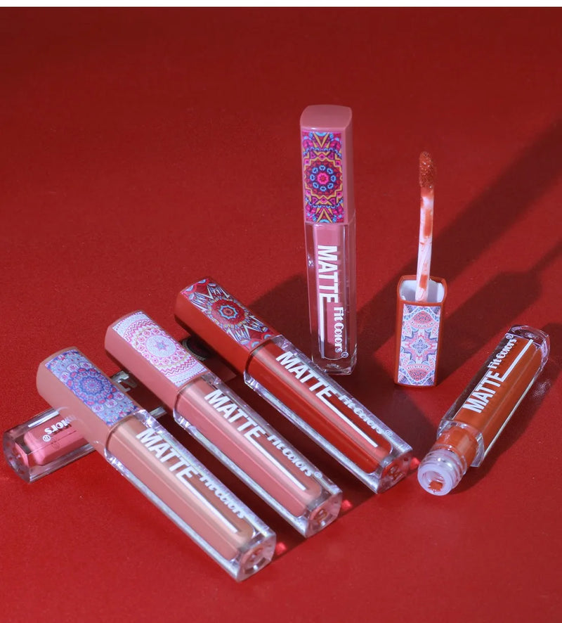 6Colors Waterproof Liquid Lipstick Matte Velvet Clay Texture Lip Gloss Bohemian Style Earth Brown Lasting Non Stick Cup Makeup