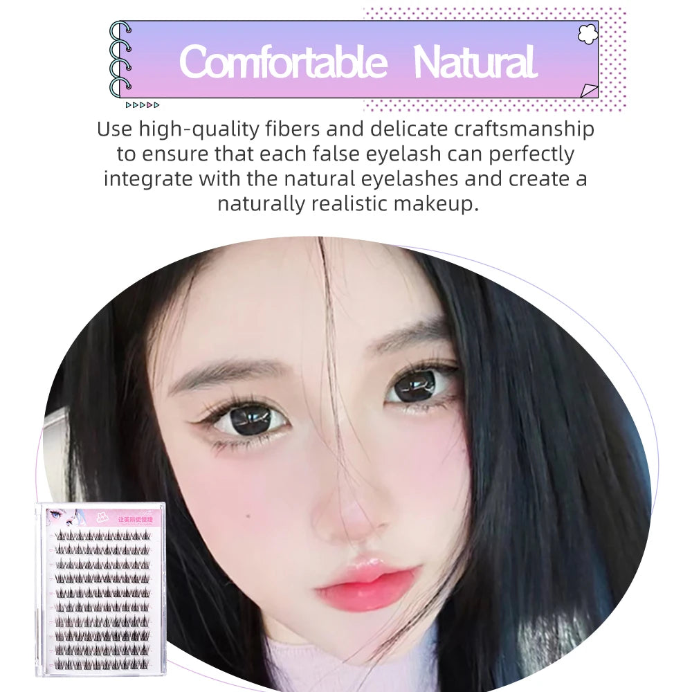 Yelix Large Capacity Self-Adhesive Eyelashes No Glue Fake Lashes Extensions Reusable for Makeup Soft Mink Eyelashes
