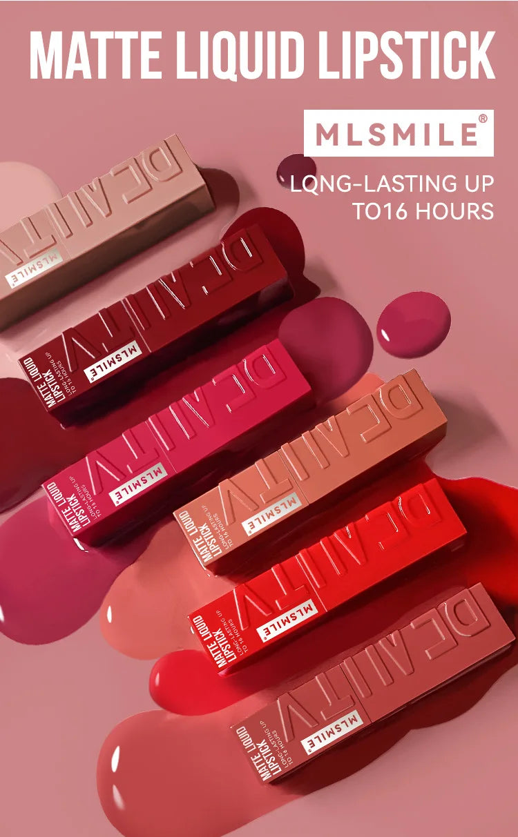 Matte Ink Liquid Lipstick Long Lasting Velvet Nude Lip Gloss Non-stick Cup Waterproof Lips Tint Waterproof Make Up