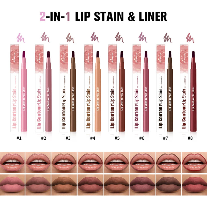 Lakerain Lip Contour Lip Stain Pen Dual-Sided Lip Liner