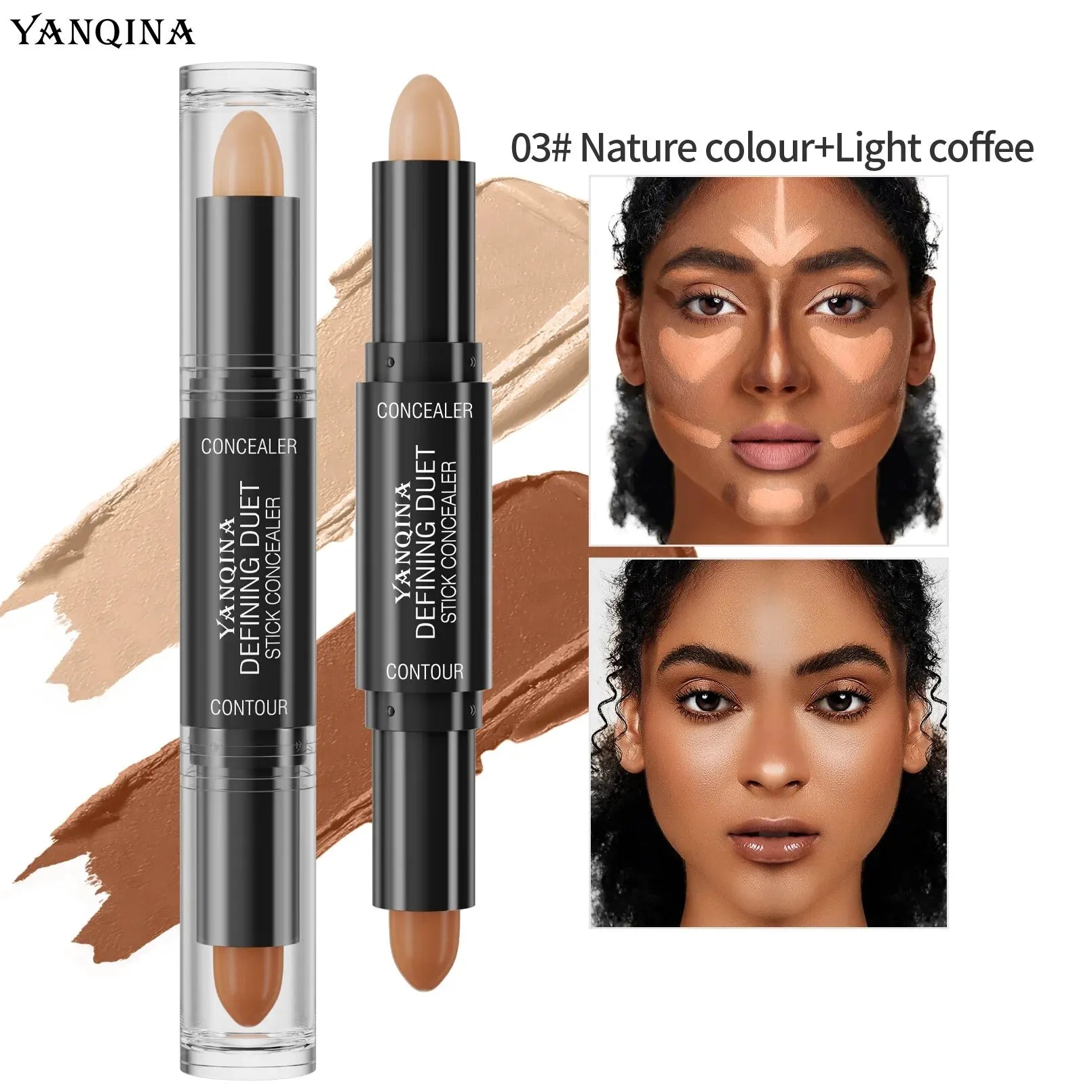 YANQINA Double-Ended Contour Stick Duo for Highlighting & Sculpting