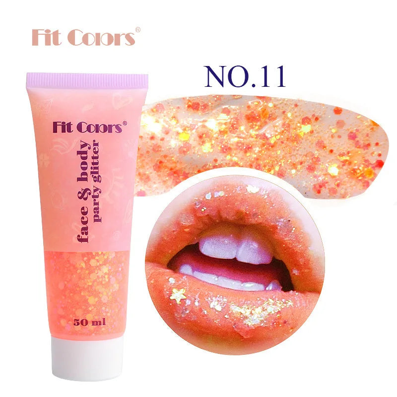20 Colors Body Glitter Gel Mermaid's Scale Chunky Glitter Sequins Gel  for Face Body Hair Nail Christmas and Party