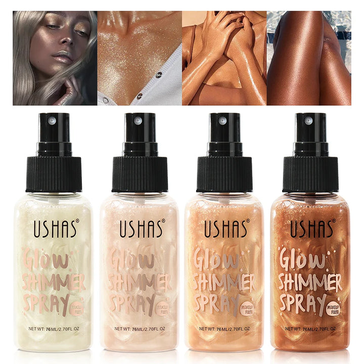 USHAS Glow Shimmer Spray Liquid Highlighter for Face & Body