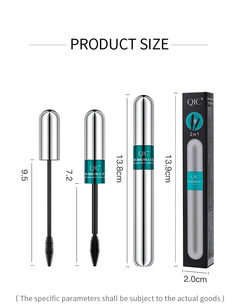 4D Mascara Double Effect Lengthen Curling Thick Eyelash Extension Long Lasting Silk Fiber Eye Lashes Makeup Mascara Cosmetics