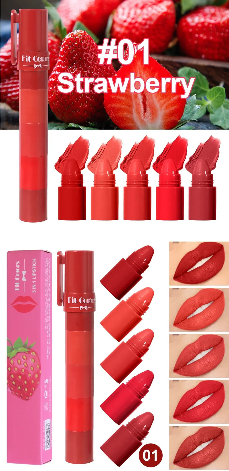 Fit Color 5-in-1 Matte Lipstick Crayon Set