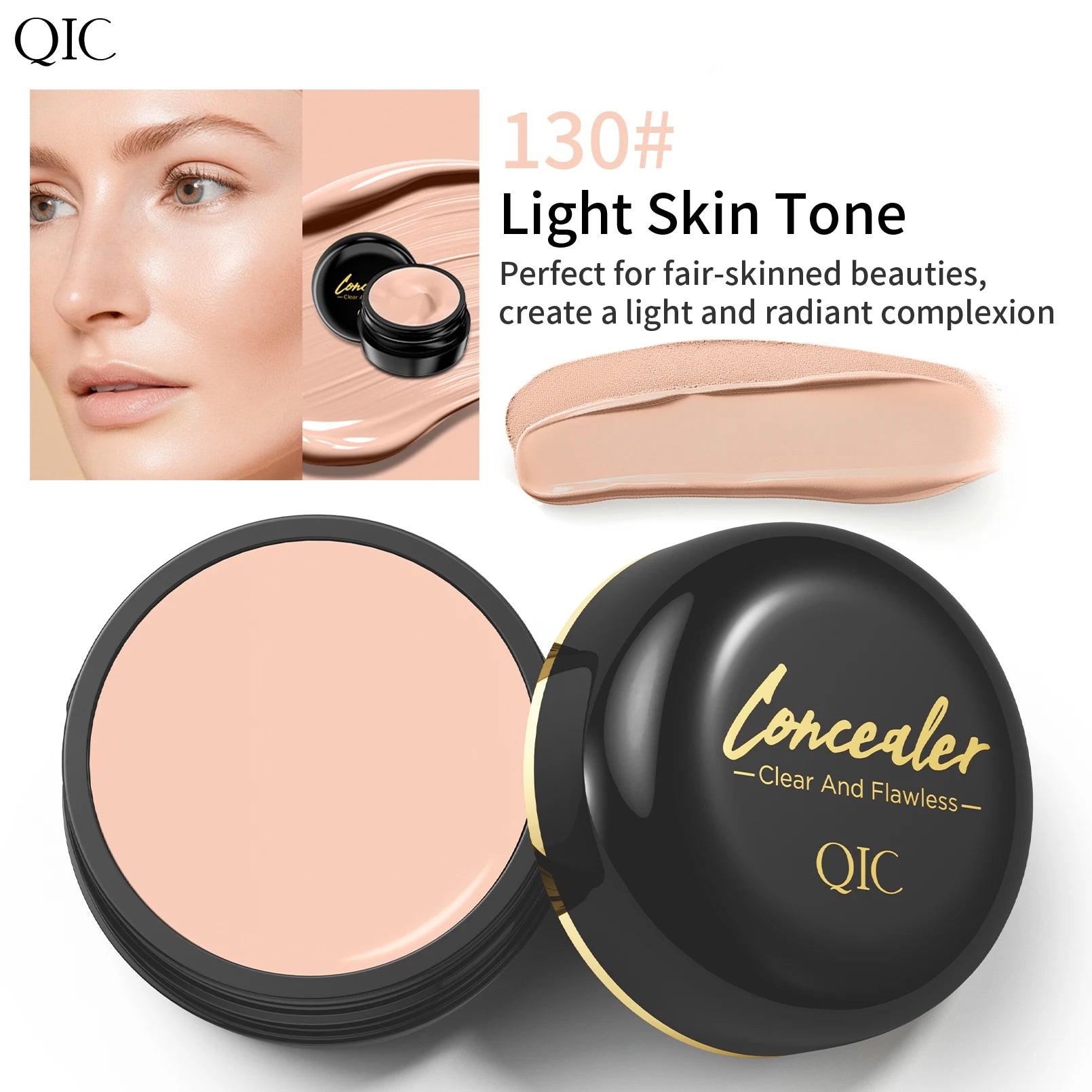 QIC Waterproof Full Coverage Concealer for Tattoos & Scars