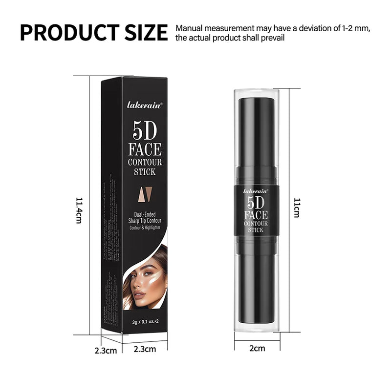 Lakerain 5D Dual-Ended Contour & Highlighter Stick for Face Definition