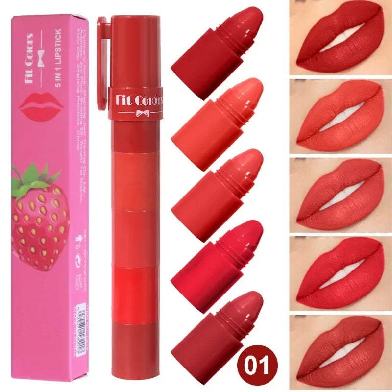 Fit Color 5-in-1 Matte Lipstick Crayon Set