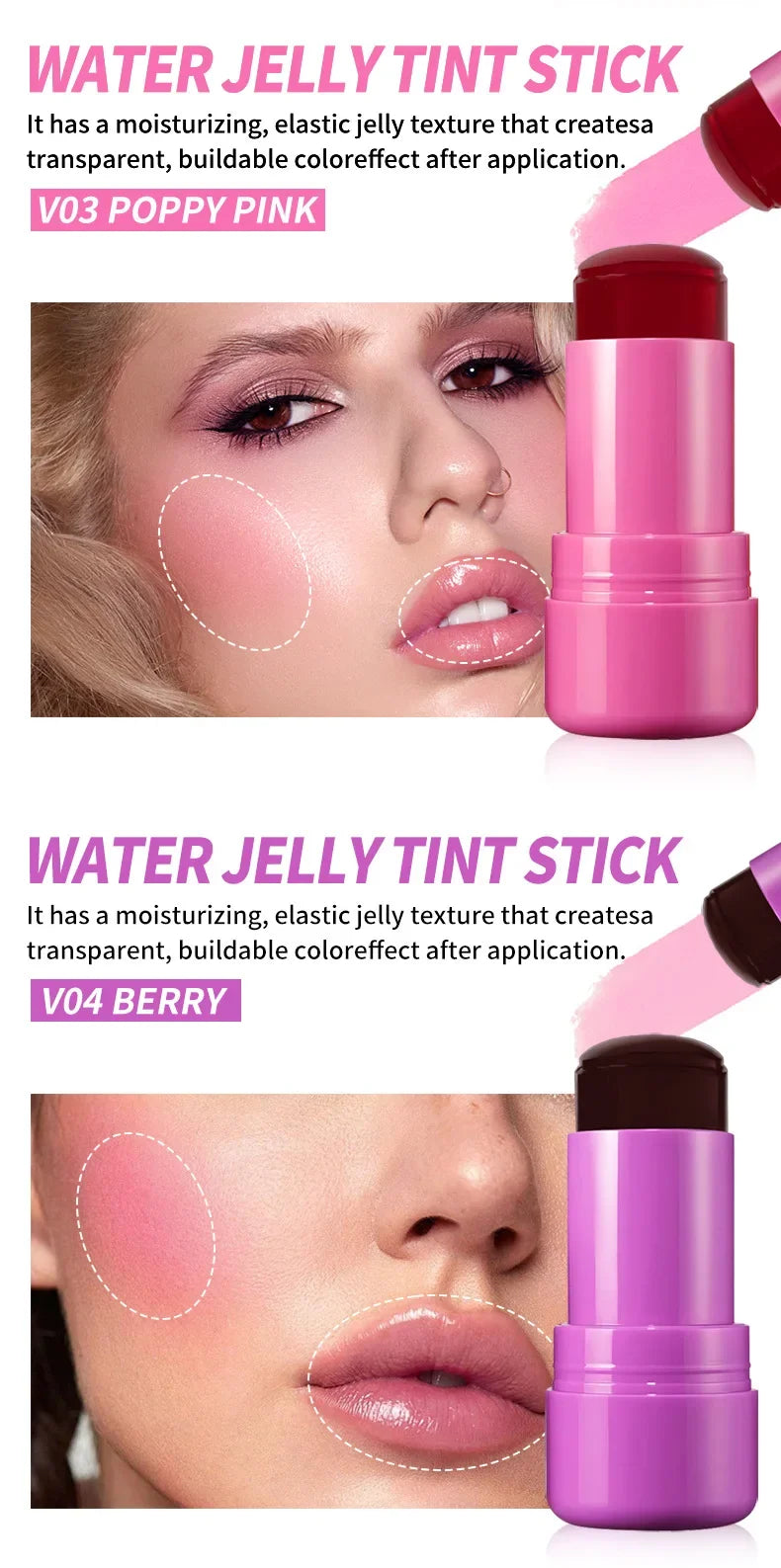 VIBELY Water Jelly Tint Stick Lip & Cheek Tint