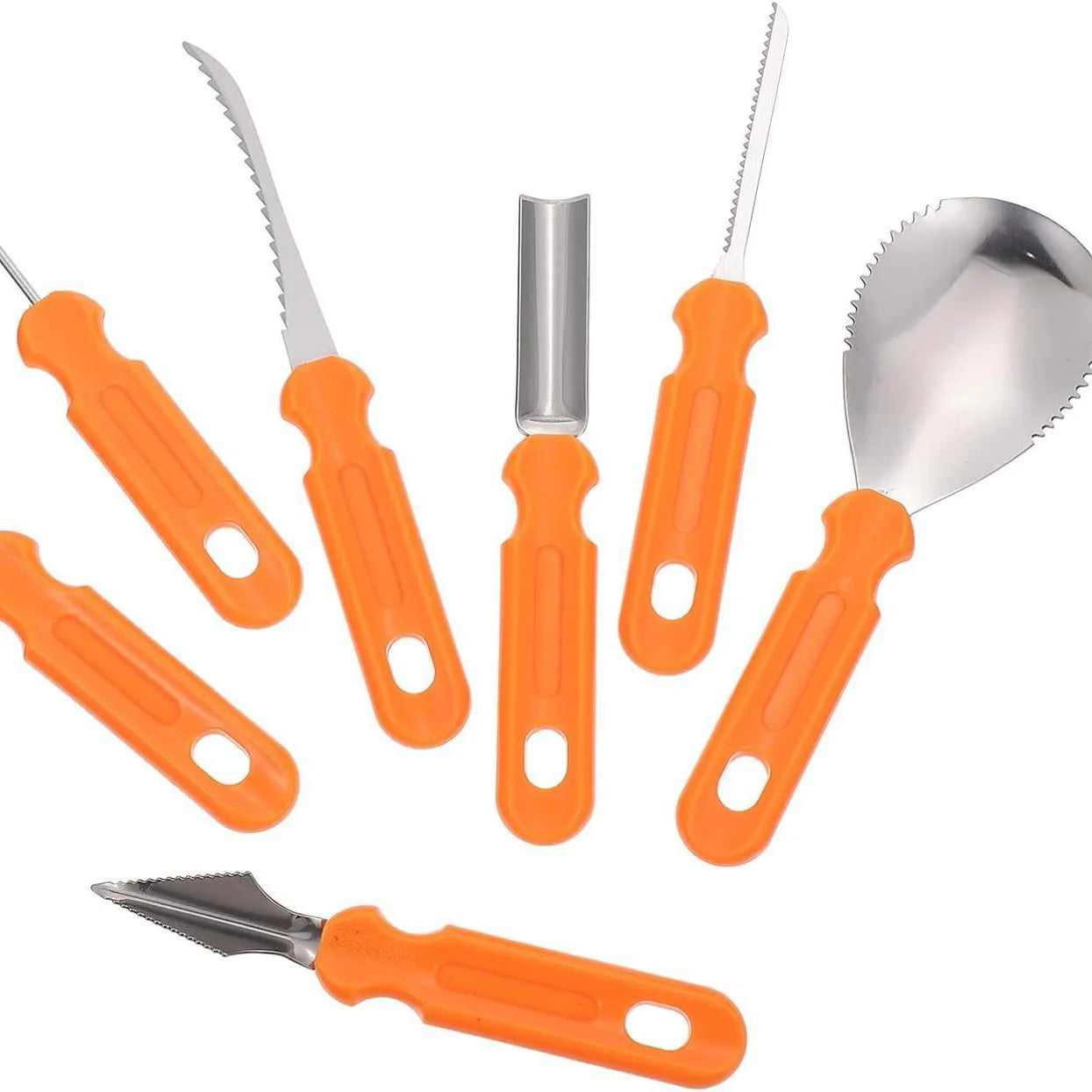 7Pcs Halloween Pumpkin Carving Set Tools Pumpkin Carving Knife Adults Pumpkin Cutting Supplies Engraving Kitchen Cutting Tools