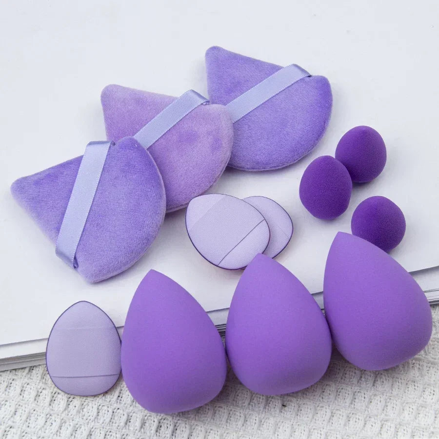 12-Piece Makeup Sponge & Puff Set for Wet & Dry Blending