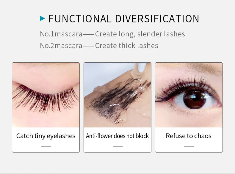4D Mascara Double Effect Lengthen Curling Thick Eyelash Extension Long Lasting Silk Fiber Eye Lashes Makeup Mascara Cosmetics